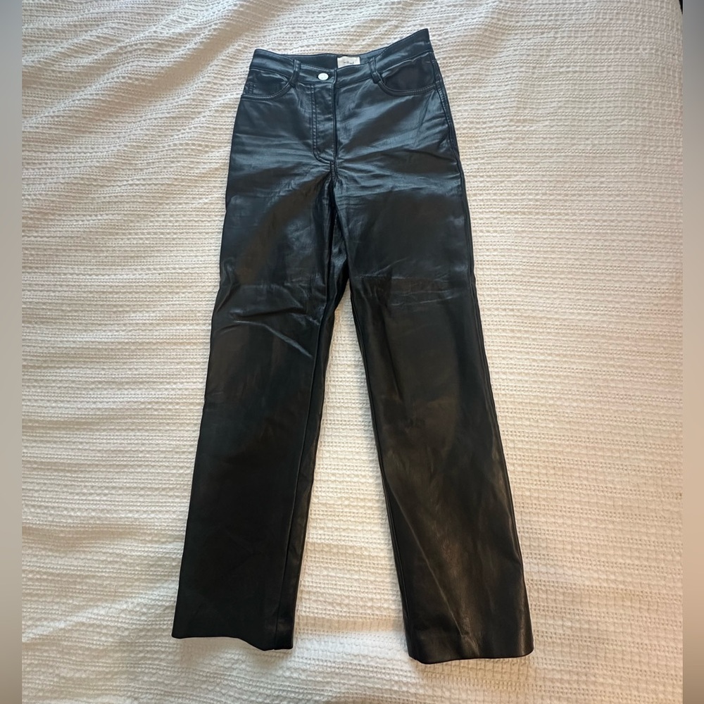 Aritzia Wilfred Vegan Black Leather Pants